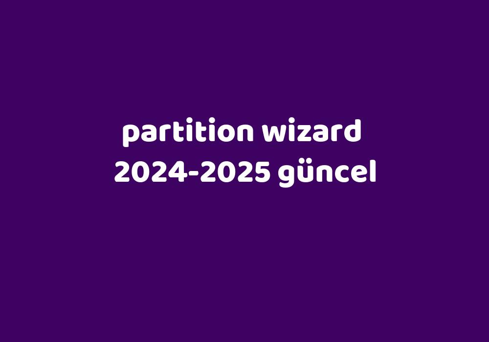 Partition Wizard 20242025 Güncel Gezginler