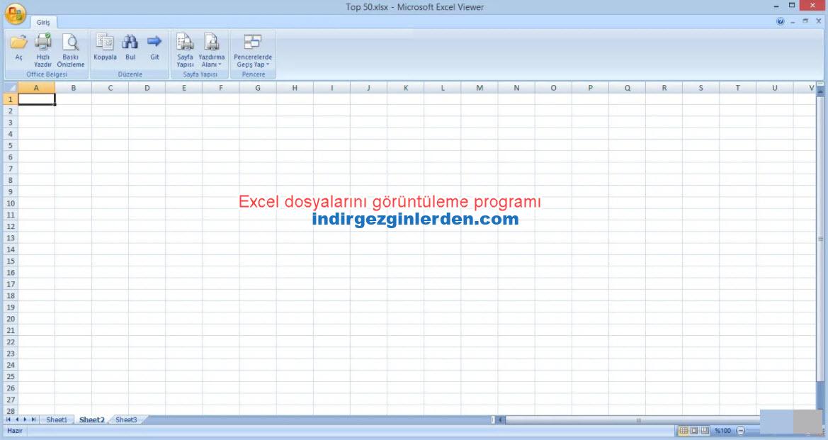 Microsoft Excel Viewer Türkçe